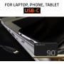 Ładowarka sieciowa Qoltec 90W GaN Super Fast Slim PD 52422 - 5-20V/ 4.5A/ USB-C 3.1/ Czarna