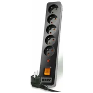 Listwa zasilając Acar X5 5x 230V PL - 5 gniazd, 3 m, Czarna - ACAR X5-3M-CZARNY | Sklep ITnes.pl - IT for BUSINESS