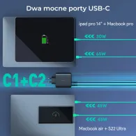 Ładowarka sieciowa AUKEY Omnia II Mix S PA-B7S 100W - 3x USB-C, 1x USB, Power Delivery 4.0, Czarna