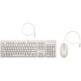 Zestaw klawiatury i myszy HP 225 Wired Mouse and Keyboard Combo AW5S6AA - USB-A, Biały