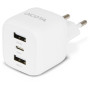Ładowarka sieciowa Dicota Compact Laptop GaN Charger 32W D32069 - 2x USB-A, 1x USB-C, 32W, Biała