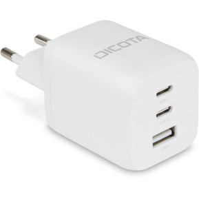 Ładowarka sieciowa Dicota Compact Laptop GaN Charger 65W D32054 - 1x USB-A, 2x USB-C, 65W, Biała