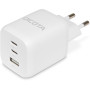 Ładowarka sieciowa Dicota Compact Laptop GaN Charger 65W D32054 - 1x USB-A, 2x USB-C, 65W, Biała