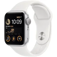 Smartwatch Apple Watch SE 40mm GPS aluminium w kolorze srebrnym z paskiem sportowym w kolorze białym - MNJV3GK/A