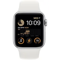Smartwatch Apple Watch SE 40mm GPS aluminium w kolorze srebrnym z paskiem sportowym w kolorze białym - MNJV3GK/A