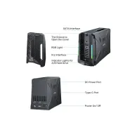 Obudowa na dysk Unitek USB-C Enclosure Docking Station S1234B01-EU - dyski 2,5", 3,5", M.2 2280, Czarna