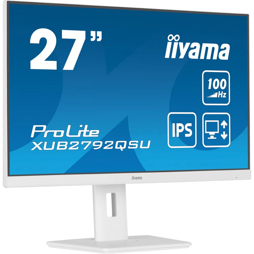 Zdjęcie produktu Monitor iiyama ProLite XUB2792QSU-W6 - 27"/2560x1440 (QHD)/100Hz/IPS/0,400 ms/pivot/Biały