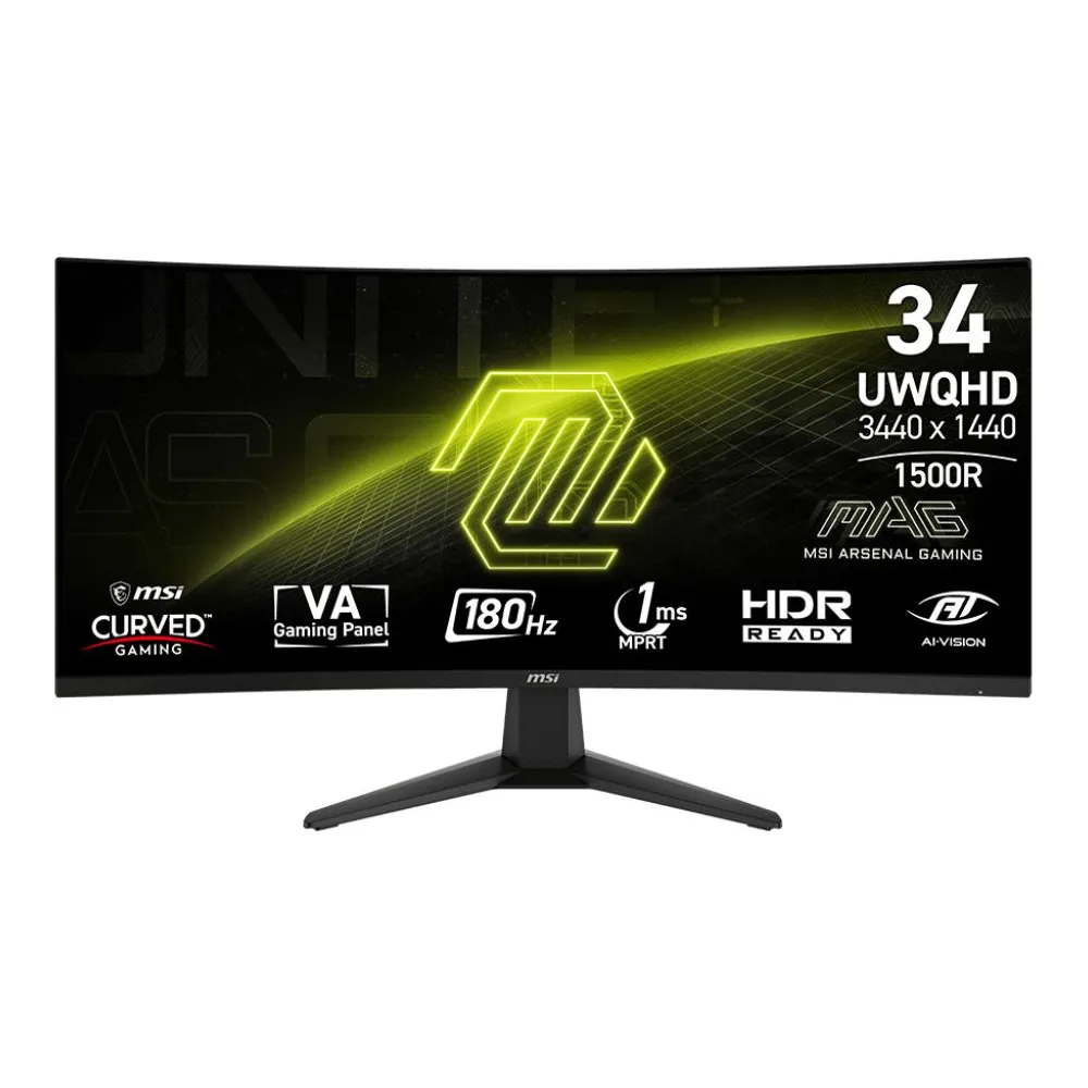 Monitor MSI MAG 346CQ, 34", 3440x1440 (UWQHD), 180Hz, 21:9, zakrzywiony, VA, 1 ms, Czarny | Sklep ITnes.pl, IT for BUSINESS
