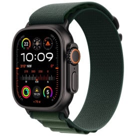 Smartwatch Apple Watch Ultra 2 MX4T3WB/A - 49 mm GPS + Cellular czrny tytan z opaską Alpine w kolorze ciemnozielonym, rozm. L