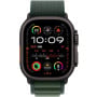 Smartwatch Apple Watch Ultra 2 MX4Q3WB/A - 49 mm GPS + Cellular czarny tytan z opaską Alpine w kolorze ciemnozielonym, rozm. S