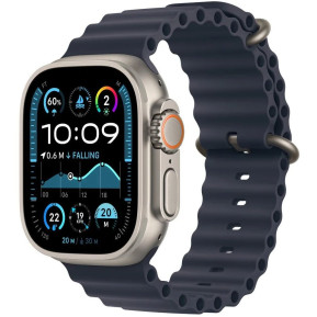 Smartwatch Apple Watch Ultra 2 MX4D3WB/A - 49 mm GPS + Cellula naturalny tytan z paskiem Ocean w kolorze granatu