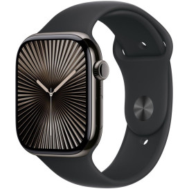 Smartwatch Apple Watch 10 MWXH3ET/A - 42 mm, GPS + Cellular, tytan w kolorze łupkowym z paskiem sportowym czarnym, M|L