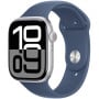 Smartwatch Apple Watch 10 MWWL3ET/A - GPS, 46 mm, srebrne aluminium z paskiem sportowym w kolorze denim, S|M
