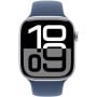 Smartwatch Apple Watch 10 MWWL3ET/A - GPS, 46 mm, srebrne aluminium z paskiem sportowym w kolorze denim, S|M
