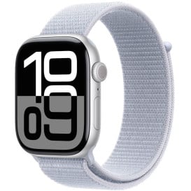 Smartwatch Apple Watch 10 MWWD3ET/A - 42 mm, GPS, srebrne aluminium z opaską sportową w kolorze błękitnego obłoku