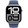 Smartwatch Apple Watch 10 MWY13ET/A - 46 mm, GPS + Cellular, srebrne aluminium z paskiem sportowym w kolorze denim, M|L