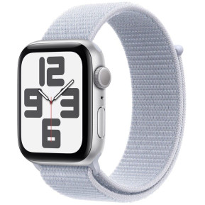Smartwatch Apple Watch SE 2 gen MXEE3ET/A - 40mm, GPS, srebrne aluminium z opaską sportową w kolorze błękitnego obłoku