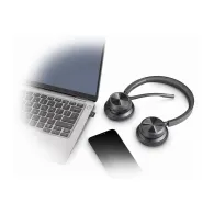Słuchawki nauszne Poly Voyager 4320 UC ST USB-A BT700 USB-A z podstawką do ładowania 77Y99AA - Czarne