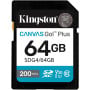 Karta pamięci Kingston SD 64GB Canvas Go Plus SDG4/64GB - 200|100MB|s, Class 10, UHS-I, U3, V30