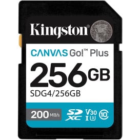 Karta pamięci Kingston SD 256GB Canvas Go Plus SDG4/256GB - 200|160MB|s, Class 10, UHS-I, U3, V30