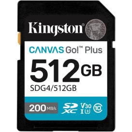 Karta pamięci Kingston SD 512GB Canvas Go Plus SDG4/512GB - 200|160MB|s, Class 10, UHS-I, U3, V30