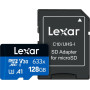 Karta pamięci Lexar microSDXC 128 GB High-Performance 633x LSDMI128BB633A - Adapter SD, 100|45MB|s, C10, A1, V30, U3