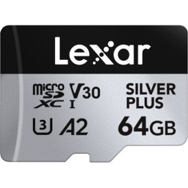 Karta pamięci Lexar microSDXC 2x 64 GB Professional SILVER PLUS LMSSIPL064G-B2ANG - 205|100MB|s, UHS-I, C10, A2, V30, U3