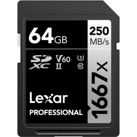 Karta pamięci Lexar SDXC 64 GB Professional 1667x LSD64GCB1667 - UHS-I, 250MB|s|120MB|s, C10, V60, U3