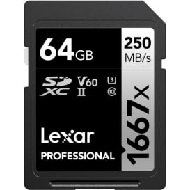 Karta pamięci Lexar SDXC 64 GB Professional 1667x LSD64GCB1667 - UHS-I, 250MB|s|120MB|s, C10, V60, U3