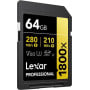 Karta pamięci Lexar SDXC 64 GB Professional 1800x LSD1800064G-BNNNG - UHS-II, 280MB|s|210MB|s, C10, V60, U3