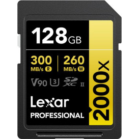 Karta pamięci Lexar SDXC 128 GB Professional 2000x LSD2000128G-BNNNG - UHS-II, 300MB|s|260MB|s, C10, V90, U3