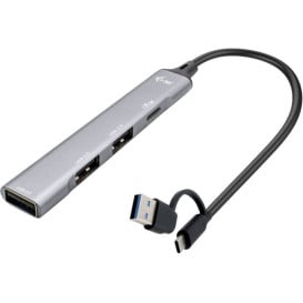 Hub USB-C/USB-A i-tec CAHUBMETALMINI4 - 1x USB-C, 3x USB 2.0, Szary