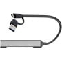 Hub USB-C/USB-A i-tec CAHUBMETALMINI4 - 1x USB-C, 3x USB 2.0, Szary