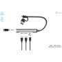 Hub USB-C/USB-A i-tec CAHUBMETALMINI4 - 1x USB-C, 3x USB 2.0, Szary