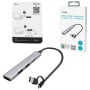 Hub USB-C/USB-A i-tec CAHUBMETALMINI4 - 1x USB-C, 3x USB 2.0, Szary