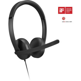 Zestaw słuchawkowy Lenovo USB-A Wired Stereo Headset Gen 2 4XD1P83425 - Czarny