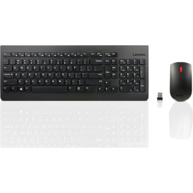 Zestaw bezprzewodowy klawiatury i myszy Lenovo Essential Wireless Combo 4X30M39472 - German 129, Układ niemiecki, Czarny