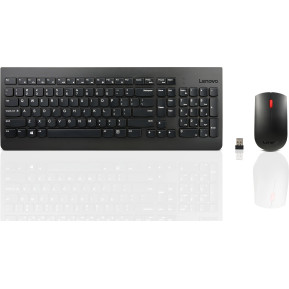Zestaw bezprzewodowy klawiatury i myszy Lenovo Essential Wireless Combo 4X30M39472 - German 129, Układ niemiecki, Czarny