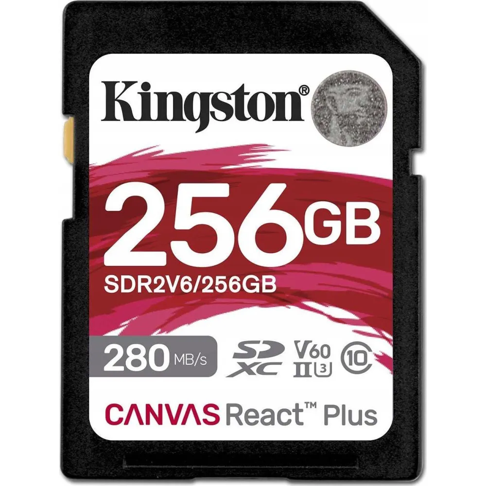 Karta pamięci Kingston Canvas React Plus SDXC 256 GB SDR2V6/256GB - UHS-II, V60