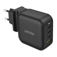 Ładowarka sieciowa Unitek GaN 3x USB-C 1x USB-A QC 3.0 PD 100W P1112ABK - 4 porty, Czarna | Sklep ITnes.pl - IT for BUSINESS