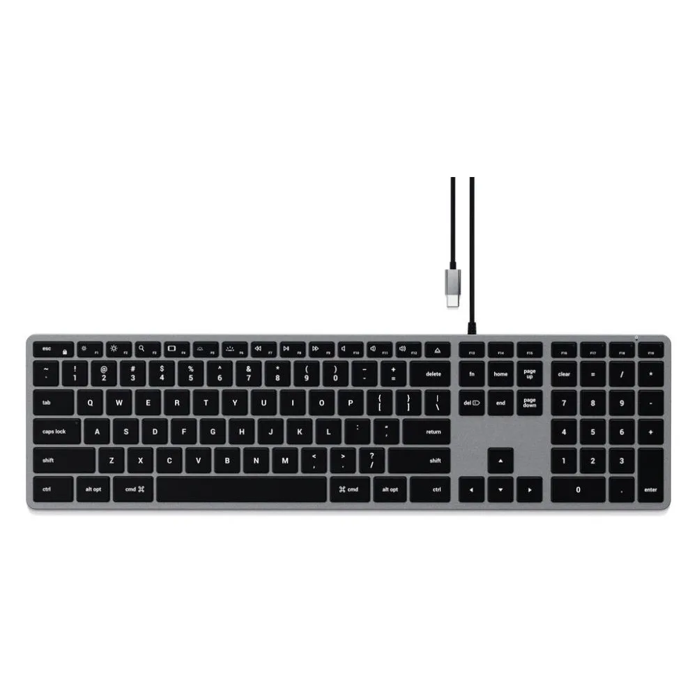 Klawiatura przewodowa Satechi Slim W3 Wired ST-UCSW3M - USB-C, Szara