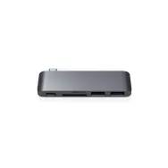 Hub USB-C Satechi Passthrough ST-TCUPM - USB-C, 60W, 2x USB-A, czytnik kart microSD i SD, Szary
