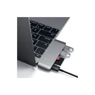 Hub USB-C Satechi Passthrough ST-TCUPM - USB-C, 60W, 2x USB-A, czytnik kart microSD i SD, Szary