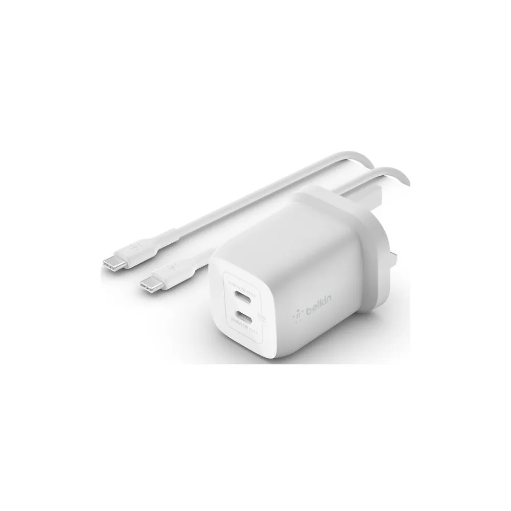 Ładowarka sieciowa Belkin 65W DUAL USB-C 2M C C 100W WCH013VF2MWH-B6 - Biała | Sklep ITnes.pl - IT for BUSINESS