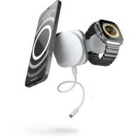 Ładowarka bezprzewodowa Zens Travel 2w1 MagSafe Apple Watch ZEDC24W/00 - do dwóch urządzeń, MagSafe 15W, Apple Watch 5W, Biała