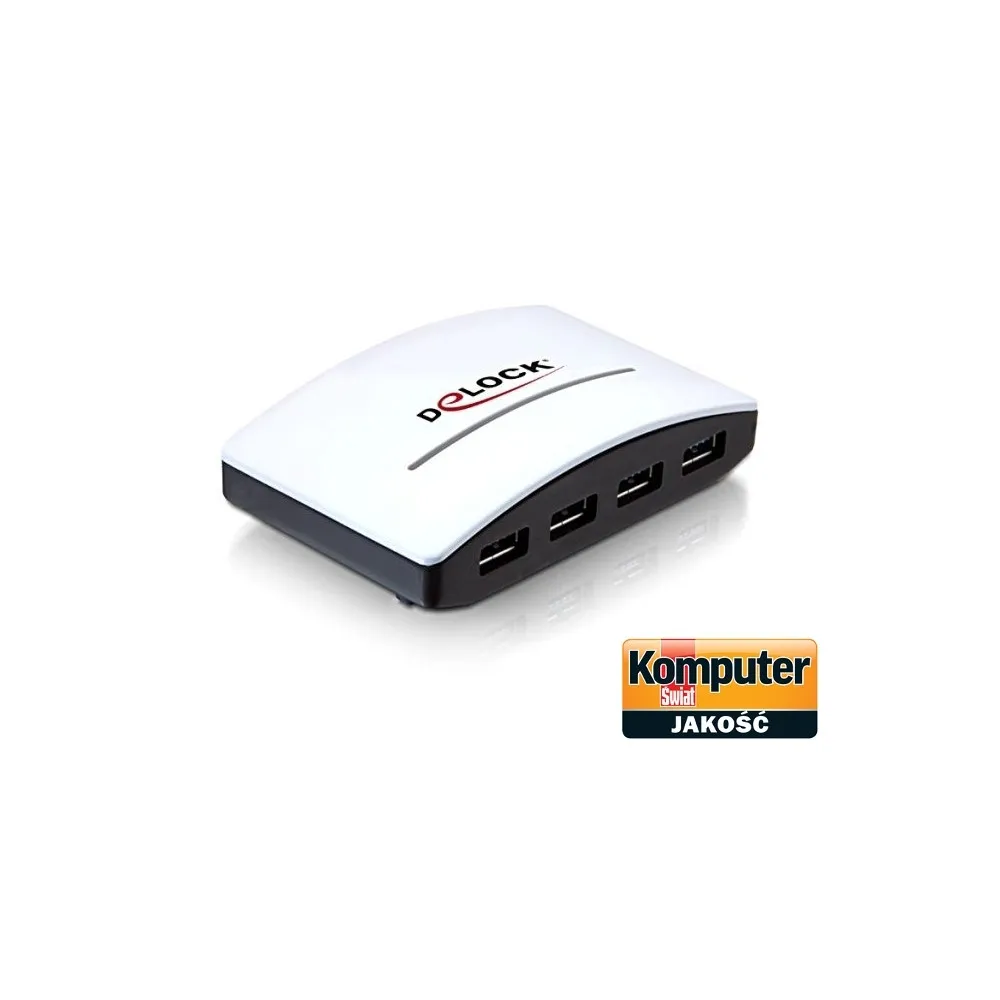 Delock 61762 HUB USB 3.0 DELOCK 4-PORTY AKTYWNY+ZASILACZ BIAŁO-CZARNY | Sklep ITnes.pl - IT for BUSINESS