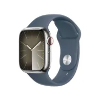 Smartwatch Apple Watch 9 MRMP3QP/A - 45mm GPS + Cellular stal nierdzewna srebrna z paskiem sportowym sztormowy błękit, M|L
