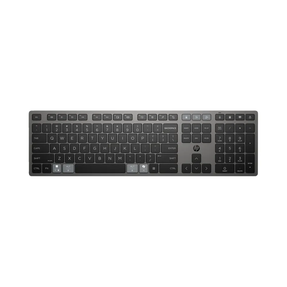 Klawiatura bezprzewodowa HP 720 Multi-Device Rechargeable Wireless Keyboard 9T5B1AA - Czarna, Szara