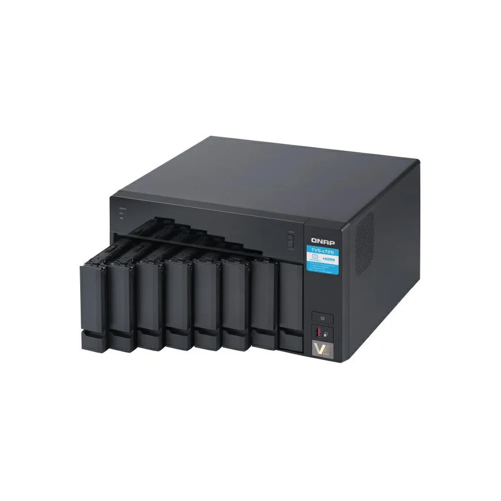 Serwer NAS QNAP Tower TVS-872N-I3-PJ5I - Tower/Intel Core i3-8100T/8 GB RAM/18 TB/8 wnęk/hot-swap - zdjęcie