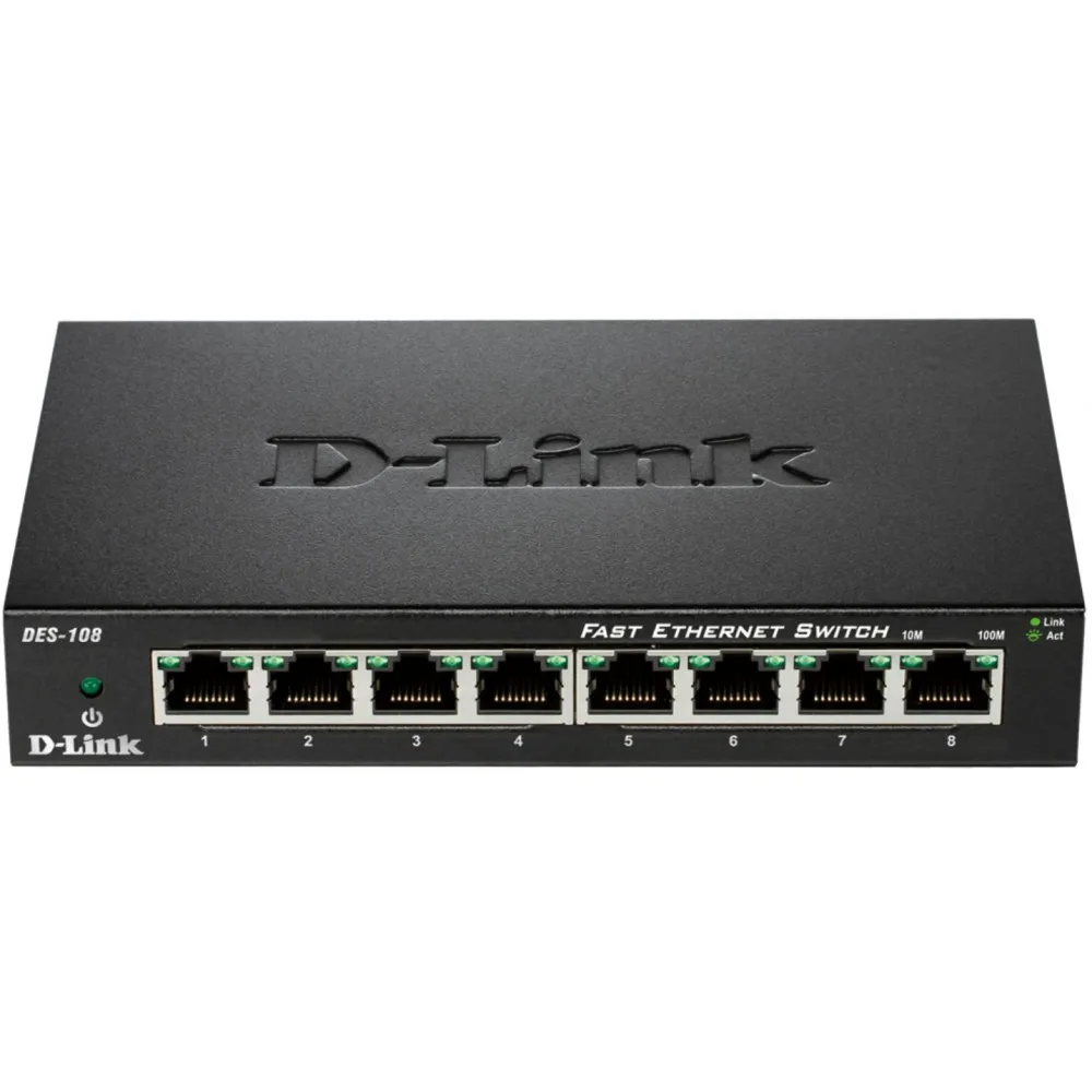 Switch niezarządzalny D-Link DES-108/E, Desktop, 8 x LAN 10|100 Mbps | Sklep ITnes.pl, IT for BUSINESS